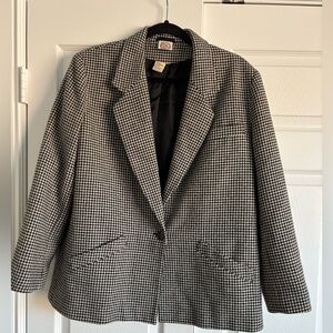 Houndstooth Wool Blazer